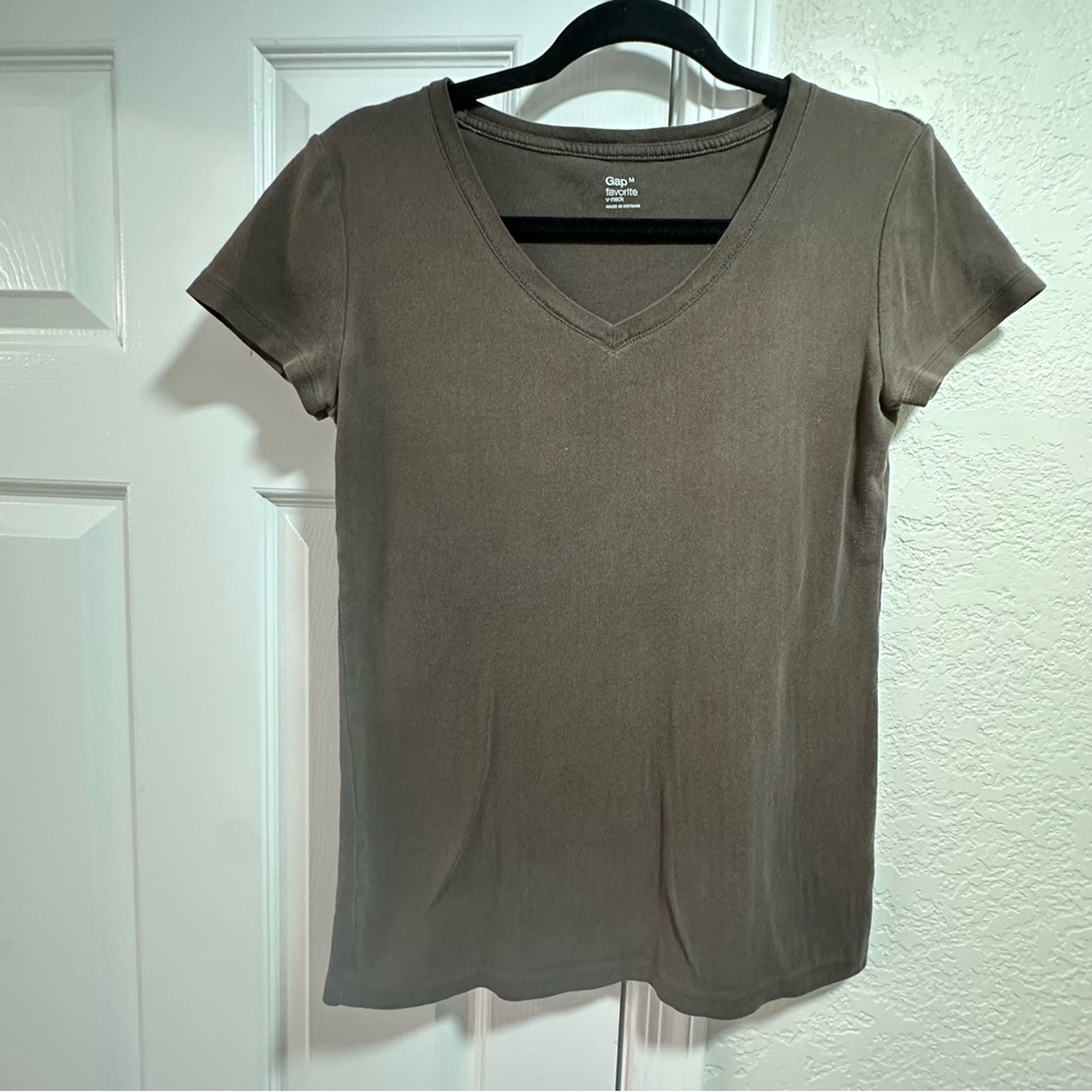 GAP Olive Green V-Neck Women's Top